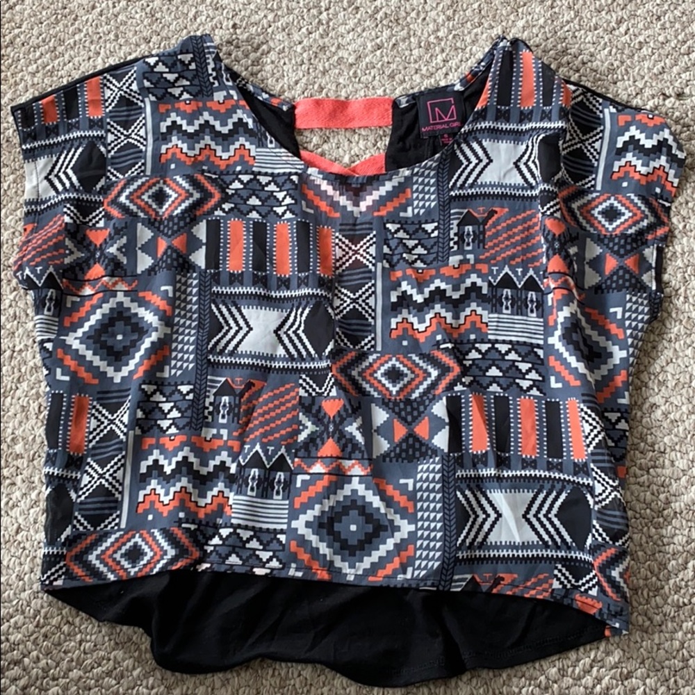 Salmon Aztec blouse